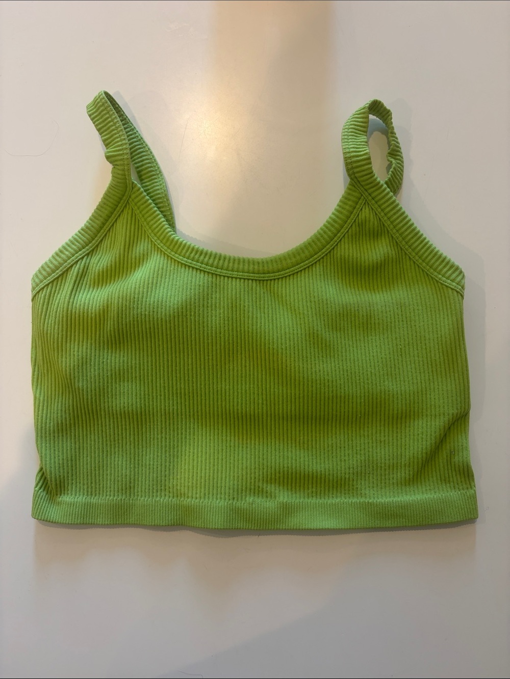 Ribbed Crop Tank Top - Green